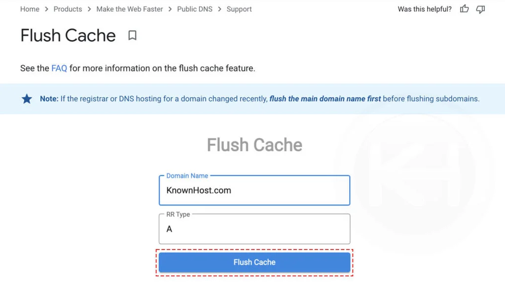 flush dns cache google dns