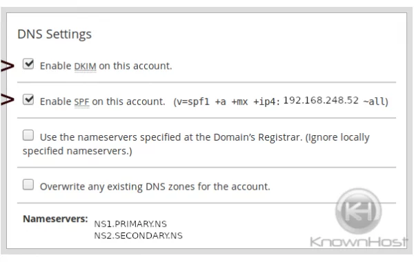 mail server configuration DNS settings