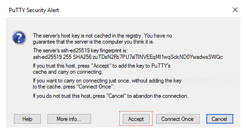 accept security warning putty windows