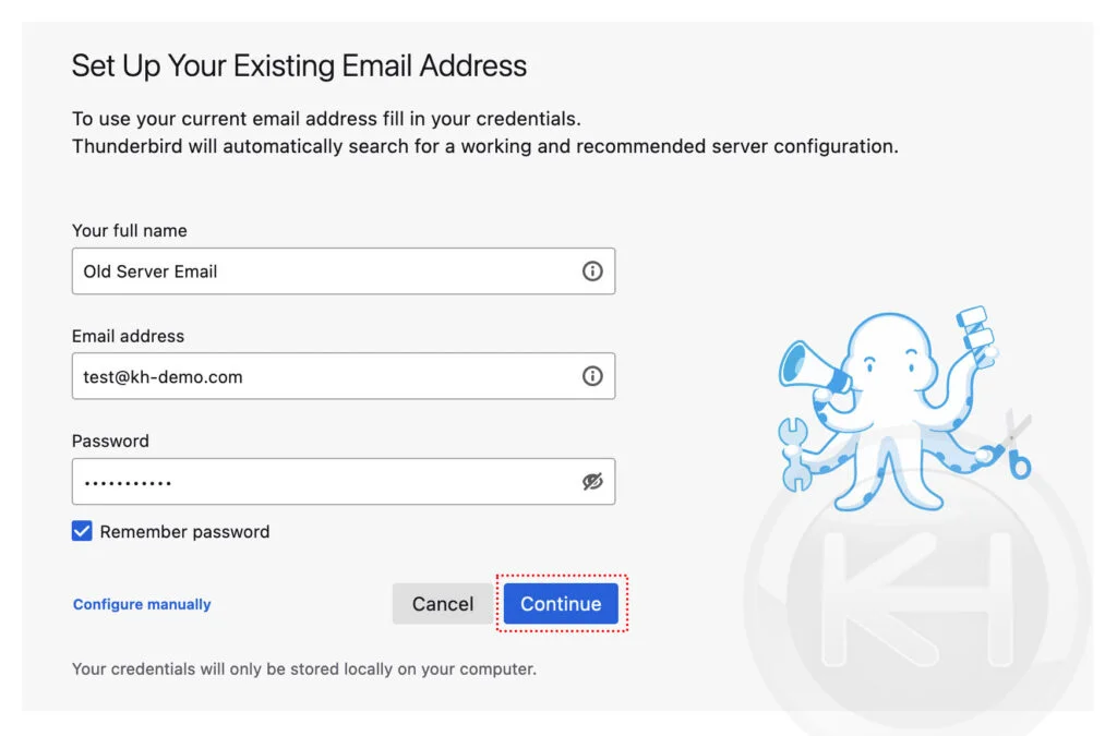 click-on-continue-thunderbird-server