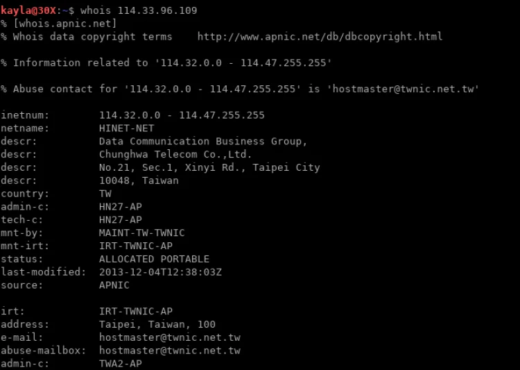 domain access whois