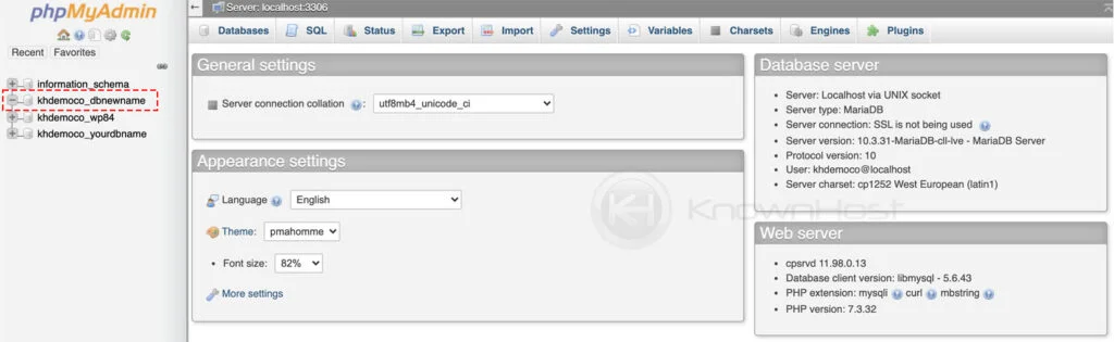 navigate to phpmyadmin select db