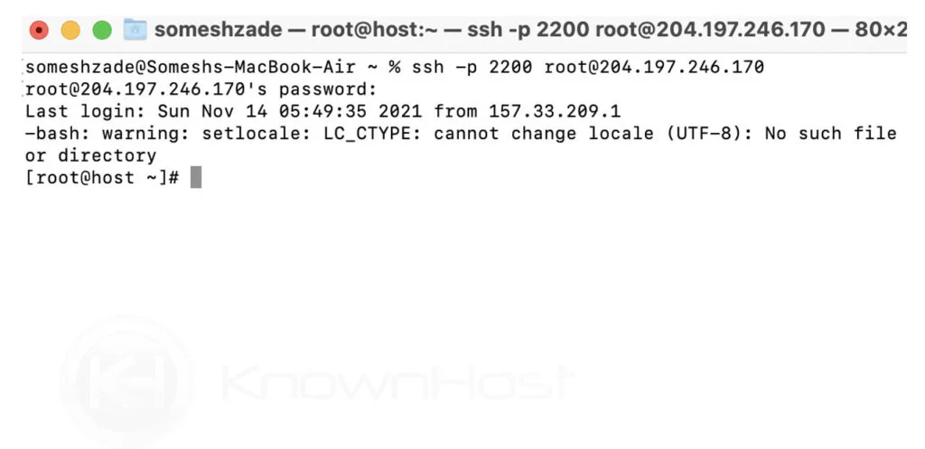 how to connect ssh macos