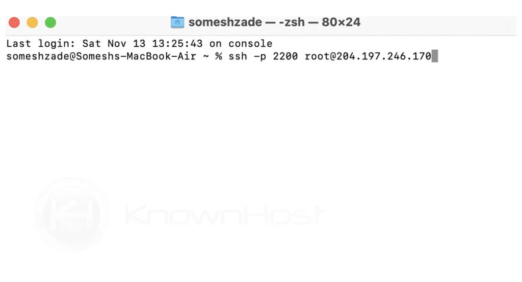 ssh command macos