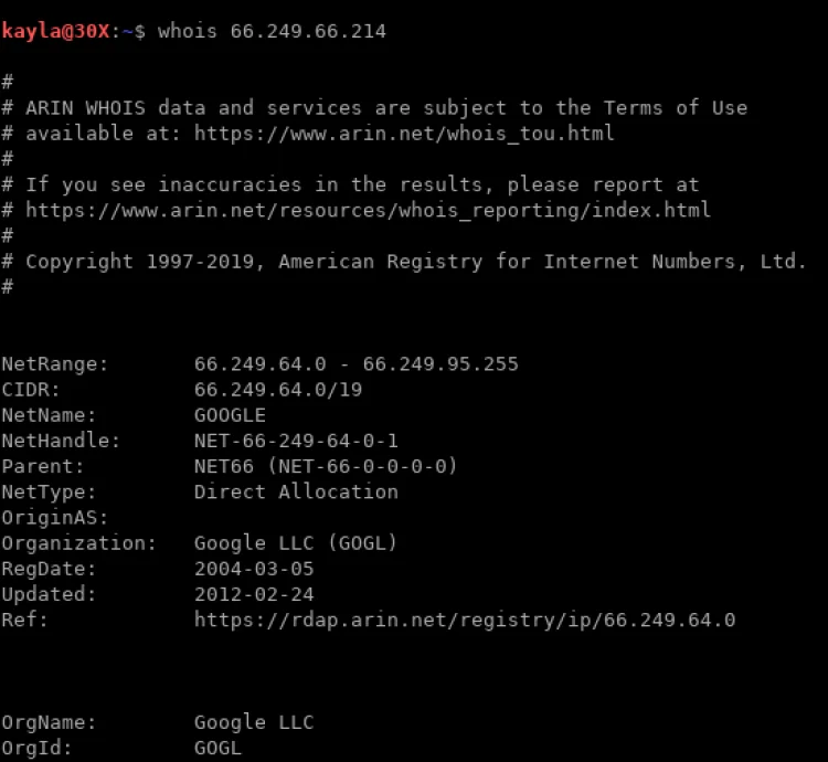 domain access whois