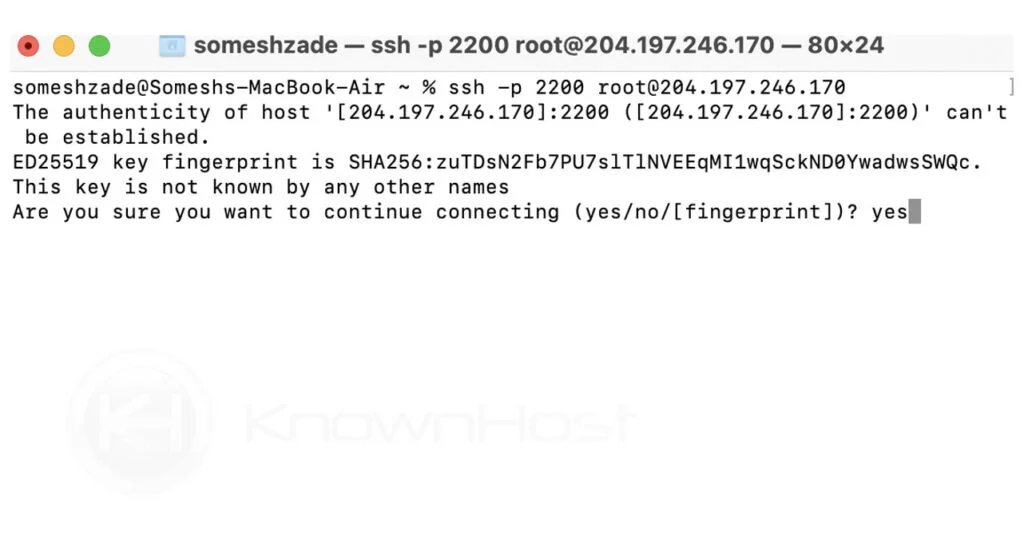 security warning macos ssh