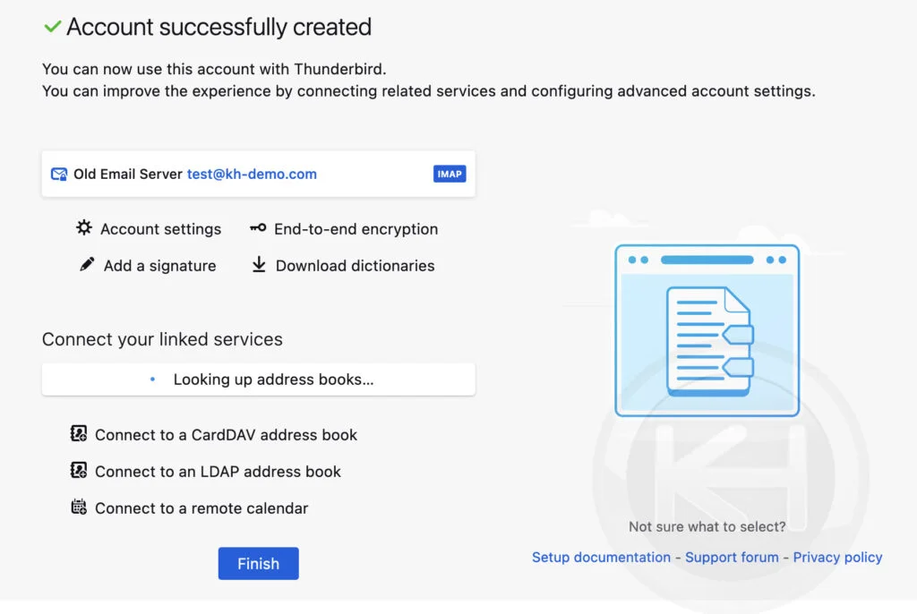 old email configured properly